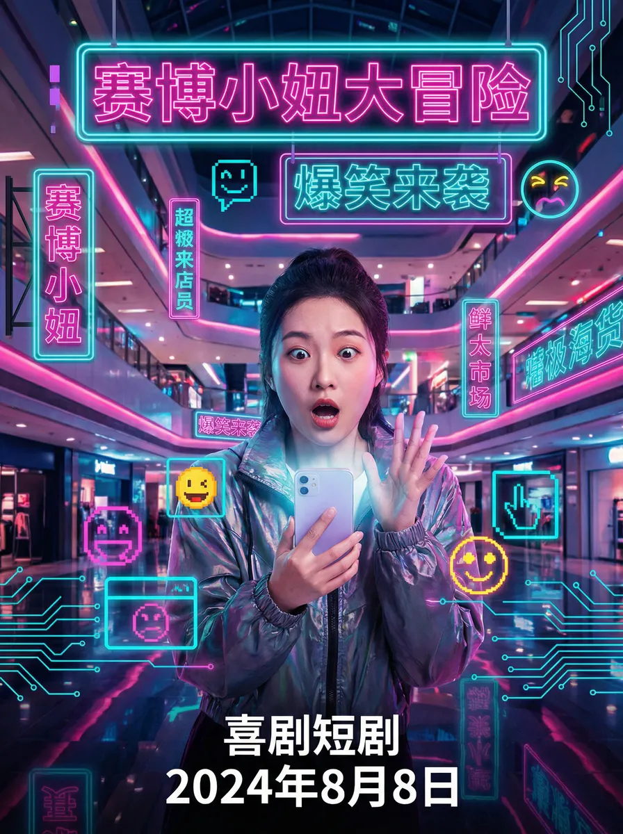 坐爱电影 搞笑喜剧短剧 - 赛博小妞大冒险海报